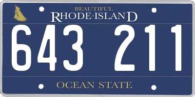RI license plate 643211