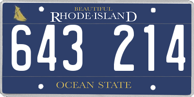 RI license plate 643214
