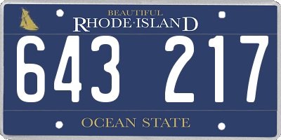 RI license plate 643217
