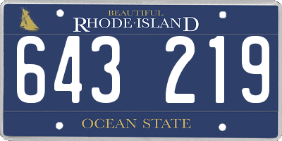 RI license plate 643219