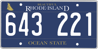 RI license plate 643221