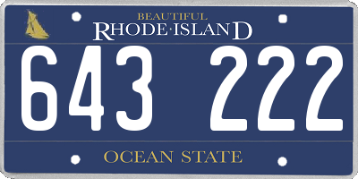 RI license plate 643222
