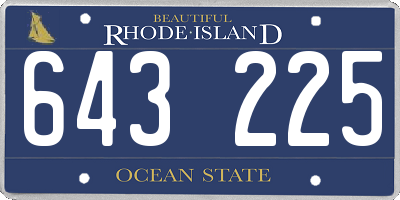 RI license plate 643225