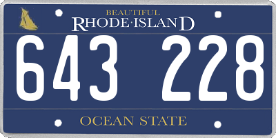 RI license plate 643228