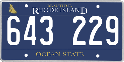 RI license plate 643229