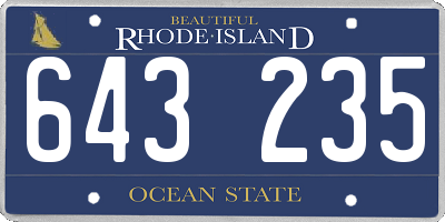 RI license plate 643235