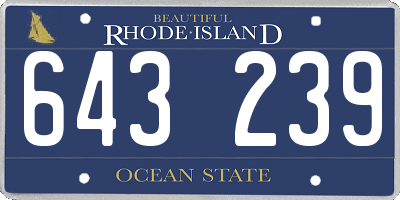RI license plate 643239
