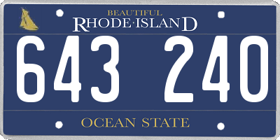 RI license plate 643240