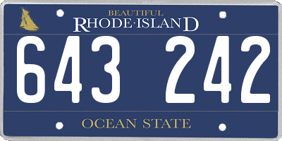 RI license plate 643242