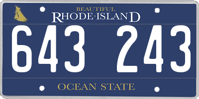 RI license plate 643243