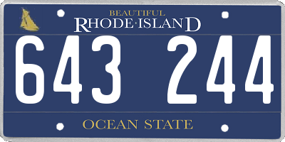 RI license plate 643244
