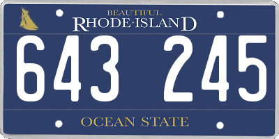 RI license plate 643245