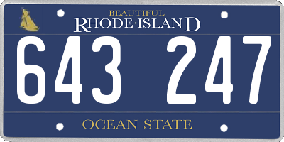 RI license plate 643247