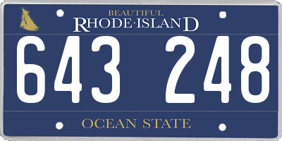 RI license plate 643248