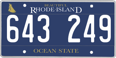 RI license plate 643249