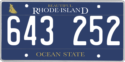 RI license plate 643252