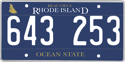 RI license plate 643253