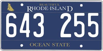 RI license plate 643255