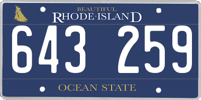 RI license plate 643259