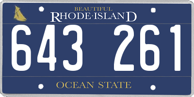 RI license plate 643261