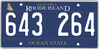 RI license plate 643264