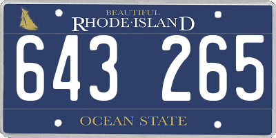 RI license plate 643265