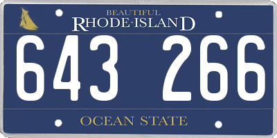RI license plate 643266