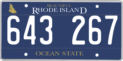 RI license plate 643267