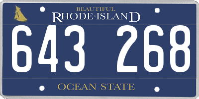 RI license plate 643268