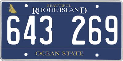 RI license plate 643269
