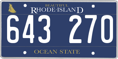 RI license plate 643270