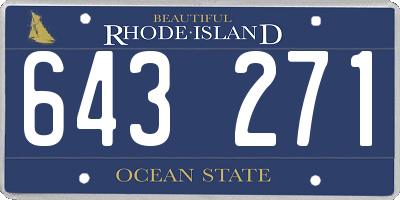 RI license plate 643271