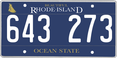 RI license plate 643273
