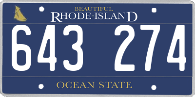 RI license plate 643274