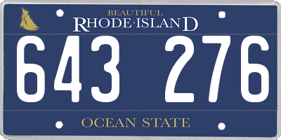 RI license plate 643276