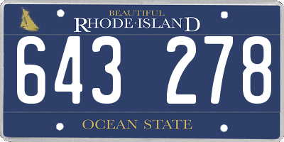RI license plate 643278
