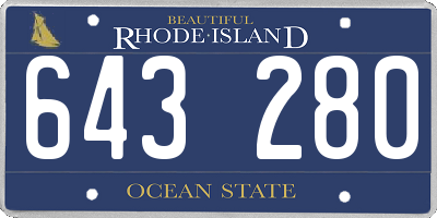 RI license plate 643280