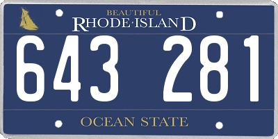RI license plate 643281