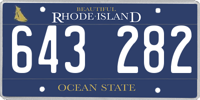 RI license plate 643282