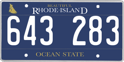 RI license plate 643283