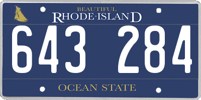 RI license plate 643284