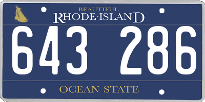 RI license plate 643286