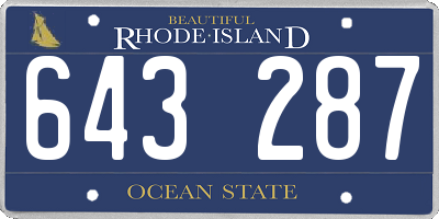 RI license plate 643287