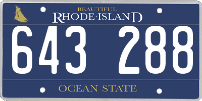 RI license plate 643288