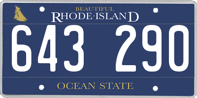 RI license plate 643290
