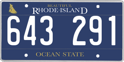 RI license plate 643291
