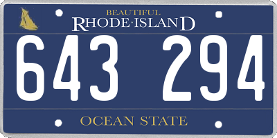 RI license plate 643294