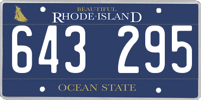 RI license plate 643295