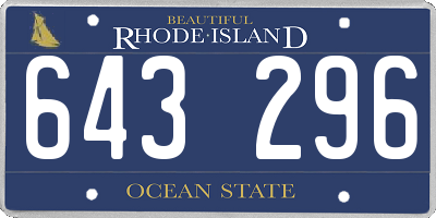 RI license plate 643296