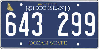 RI license plate 643299
